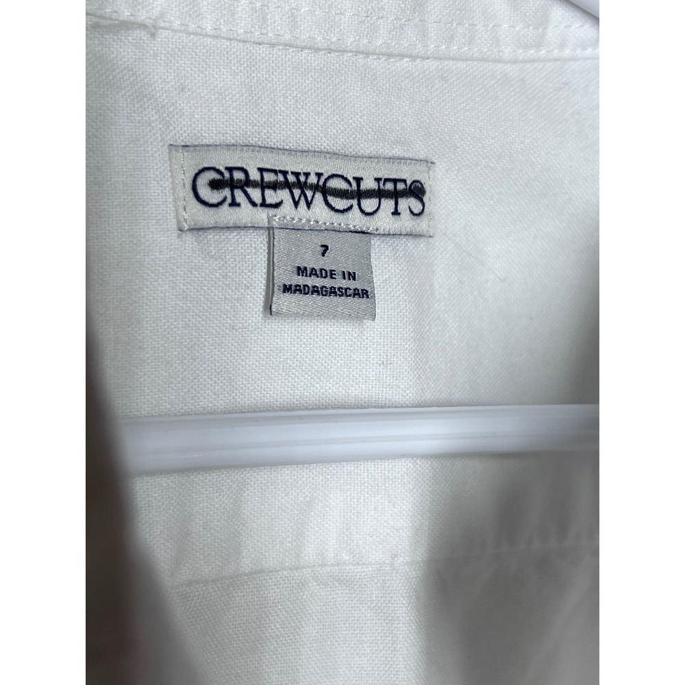 Crewcuts Boys White Long Sleeve Button Down Oxford Shirt Size 7 J Crew Cotton - Picture 3 of 3
